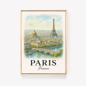Paris Travel Poster, France Wall Art, Paris Print, French Home Decor, Paris Canvas, France Poster, Paris Gift