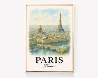 Paris Reiseplakat, Frankreich Wandkunst, Paris Druck, Französisches Wohnkultur, Paris Leinwand, Frankreich Poster, Paris Geschenk