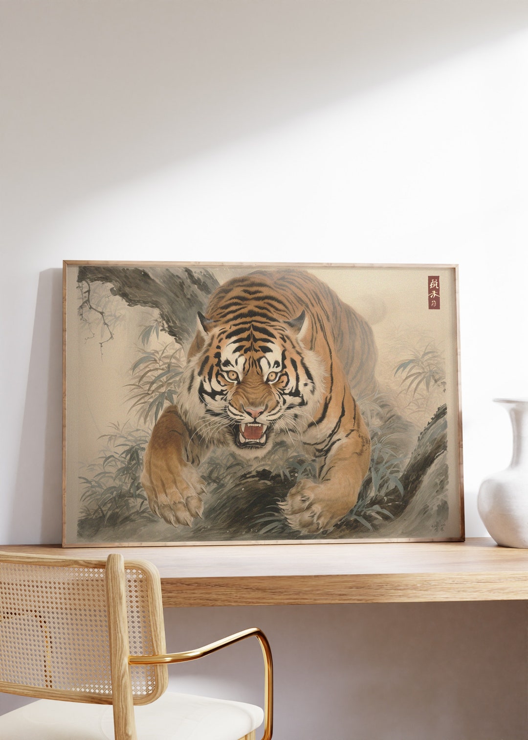 Japanese Tiger Art Print | Vintage Animal Wall Art | Antique Japanese ...
