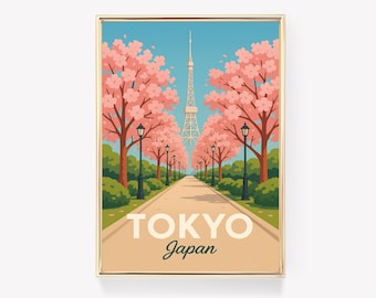 Vintage Tokyo Japan Travel Poster, Canvas Print, Wall Art Decor, 16x20 Inches
