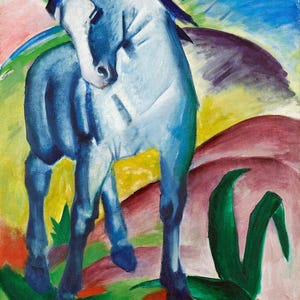 Franz Marc Blue Horse | Expressionist Animal Art | Vintage Painting | Colorful Horse Print | Wall Decor