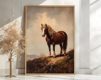 Vintage Horse Print | Horse Poster | Wall Art | Vintage Prints | Minimal Home Decor | Living Room Decor