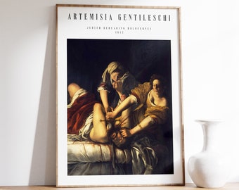Baroque Art Poster | Artemisia Gentileschi | Aesthetic Painting | Judith Beheading Holofernes | Witchy Dark Academia Decor