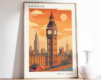 London Travel Print | United Kingdom Travel Poster | United Kingdom Wall Art | United Kingdom Poster | England Poster | England Print