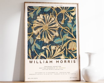 William Morris Exhibition Poster | Vintage Poster | Floral Print | Art Nouveau Print | William Morris Print | Exhibition Print | Vintage Art