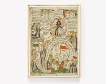 14th-Century | Religious | Illustration | Byzantine Art | Vintage Print | Sacred Art | Medieval Art | Iconography