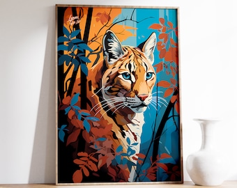 Lynx Print | Lynx Poster | Vintage Animal Art | Wild Life Wall Decor | Modern Wall Art | Living Room Print