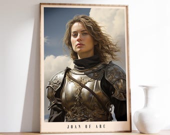 Joan of Arc | Vintage Portrait | Historical Poster | Antique Home Decor | Library Decor