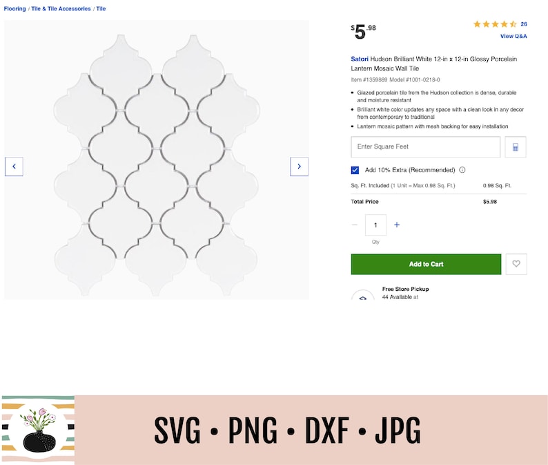 Download Tile Ornament SVG // Lowes Tile SVG File // Arabesque Tile ...