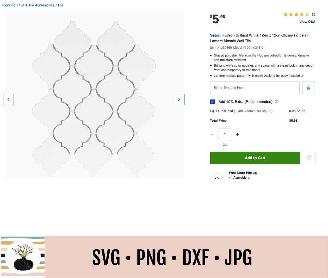 Download Lowes Tile SVG File // Tile Ornament SVG // Christmas Tree ...