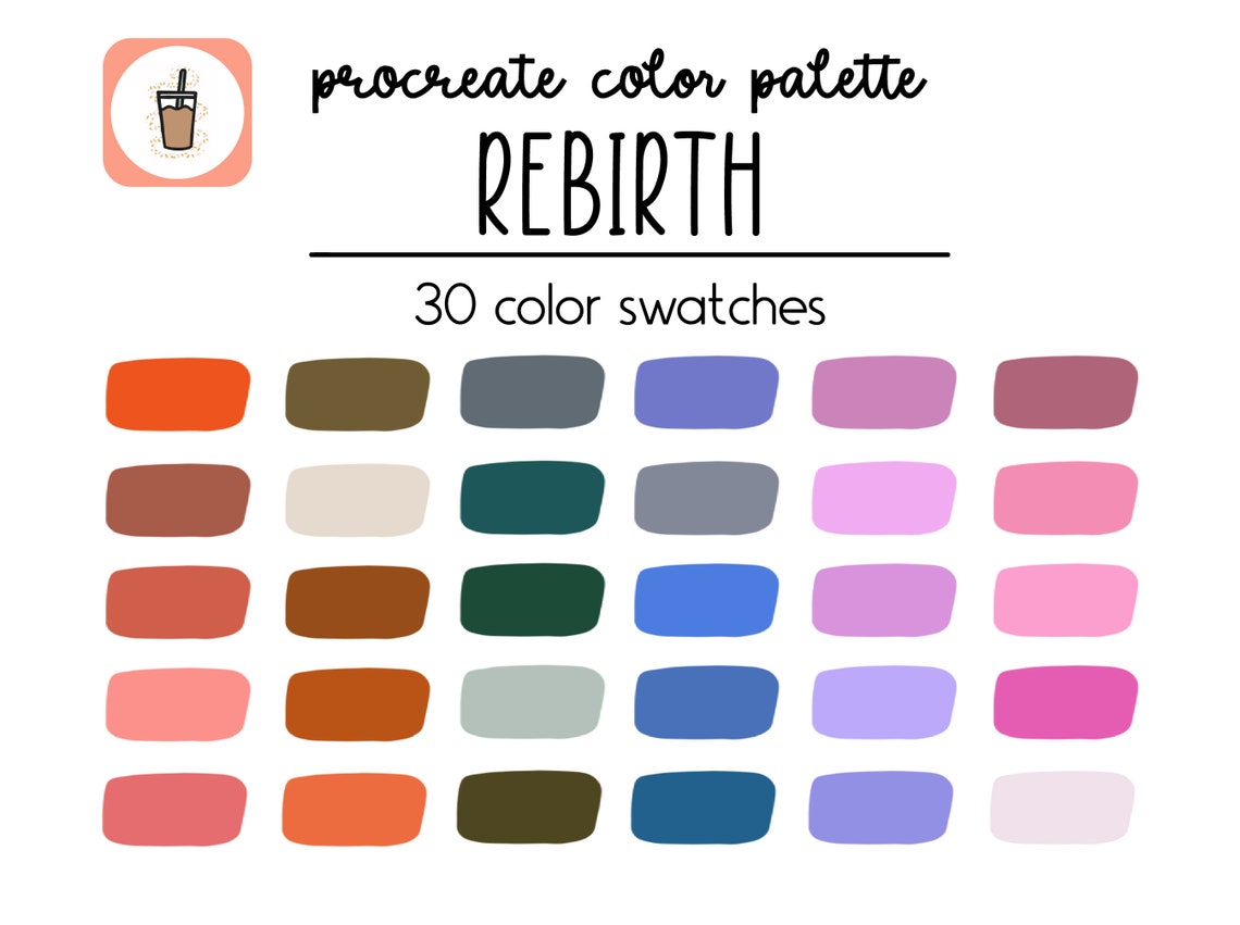 Rebirth Palette / Fall Colors Procreate Color Palette /Warm Etsy