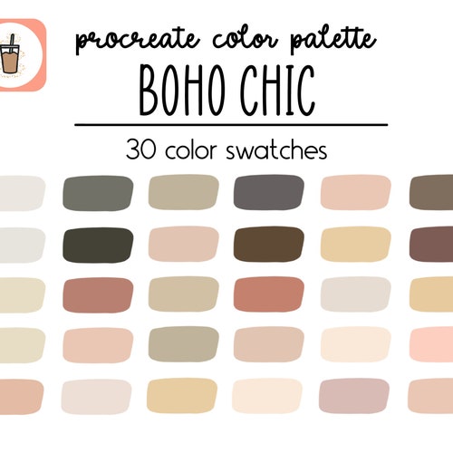 Boho Procreate Color Palette Procreate Swatches Ipad - Etsy