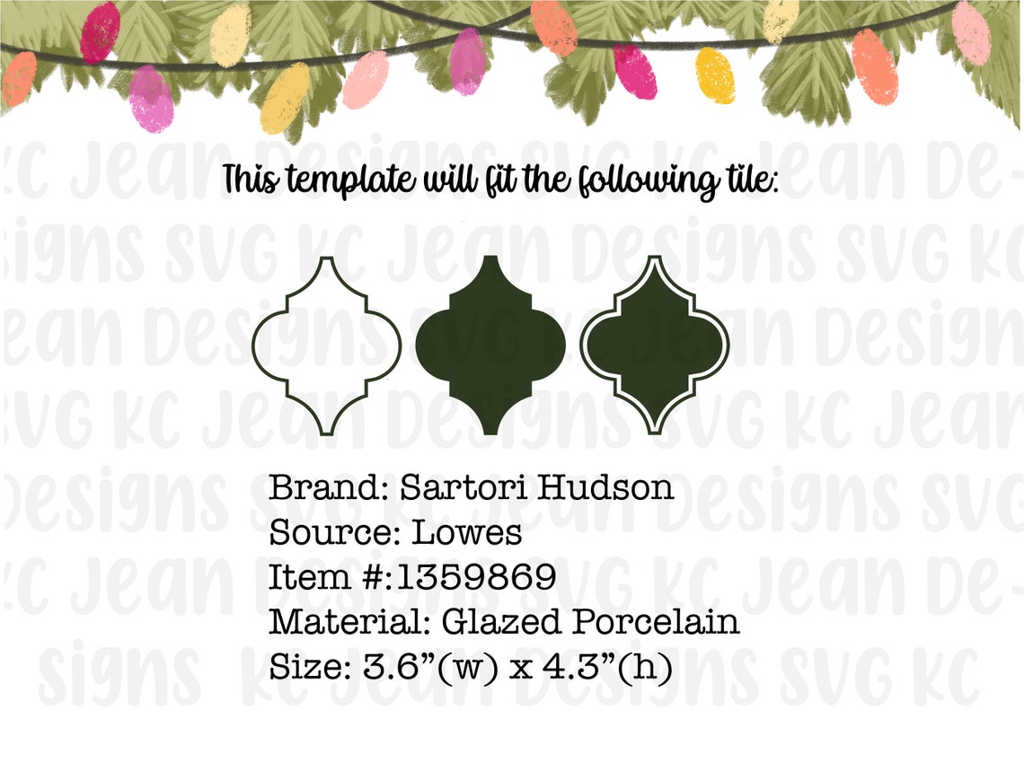 Lowes Arabesque Tile SVG / Satori Hudson Lantern Tile SVG / Etsy