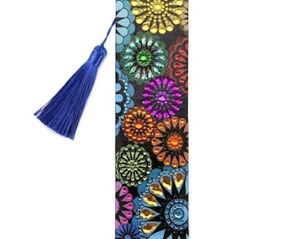 Floral Diamond Painting Bookmark Kit – DIY Craft with Tassel