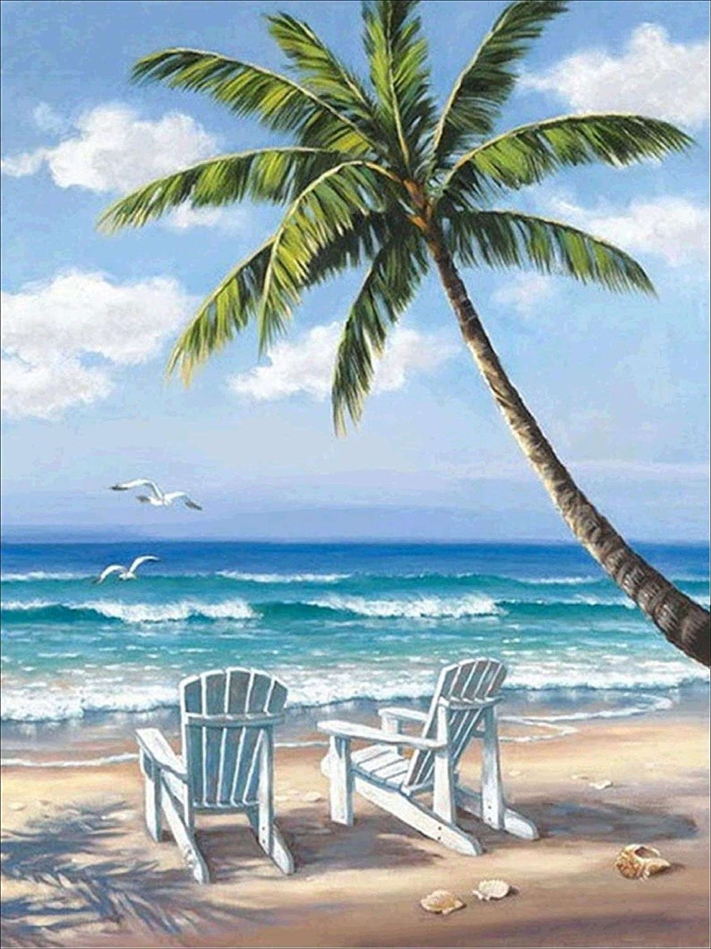 DIY Diamond Painting Kits Beach Chair Full Round Drill Picture Handicrafts DIY Diamond Painting Kits Beach Chair Full Round Drill Picture Handicrafts