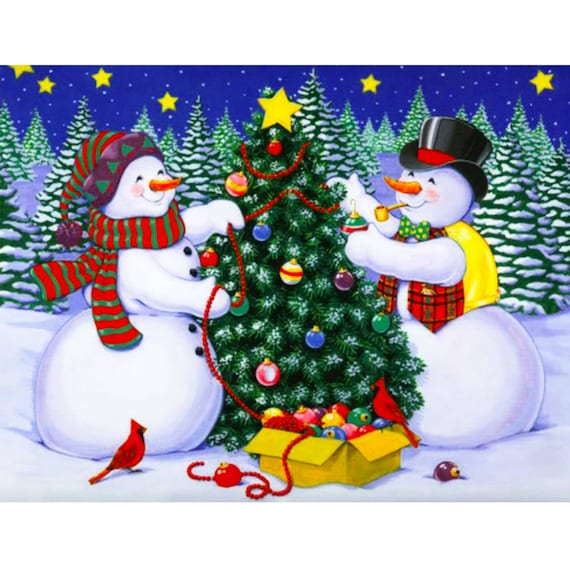 Snowman & Friends Diamond Dotz Christmas Diamond Painting Kit 5D