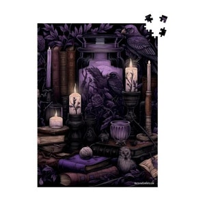 Apothecary Room, Spellbinding Puzzle for Occult: Gothic Grimoires Witchcraft Jigsaw Puzzle 500 1000 Pieces