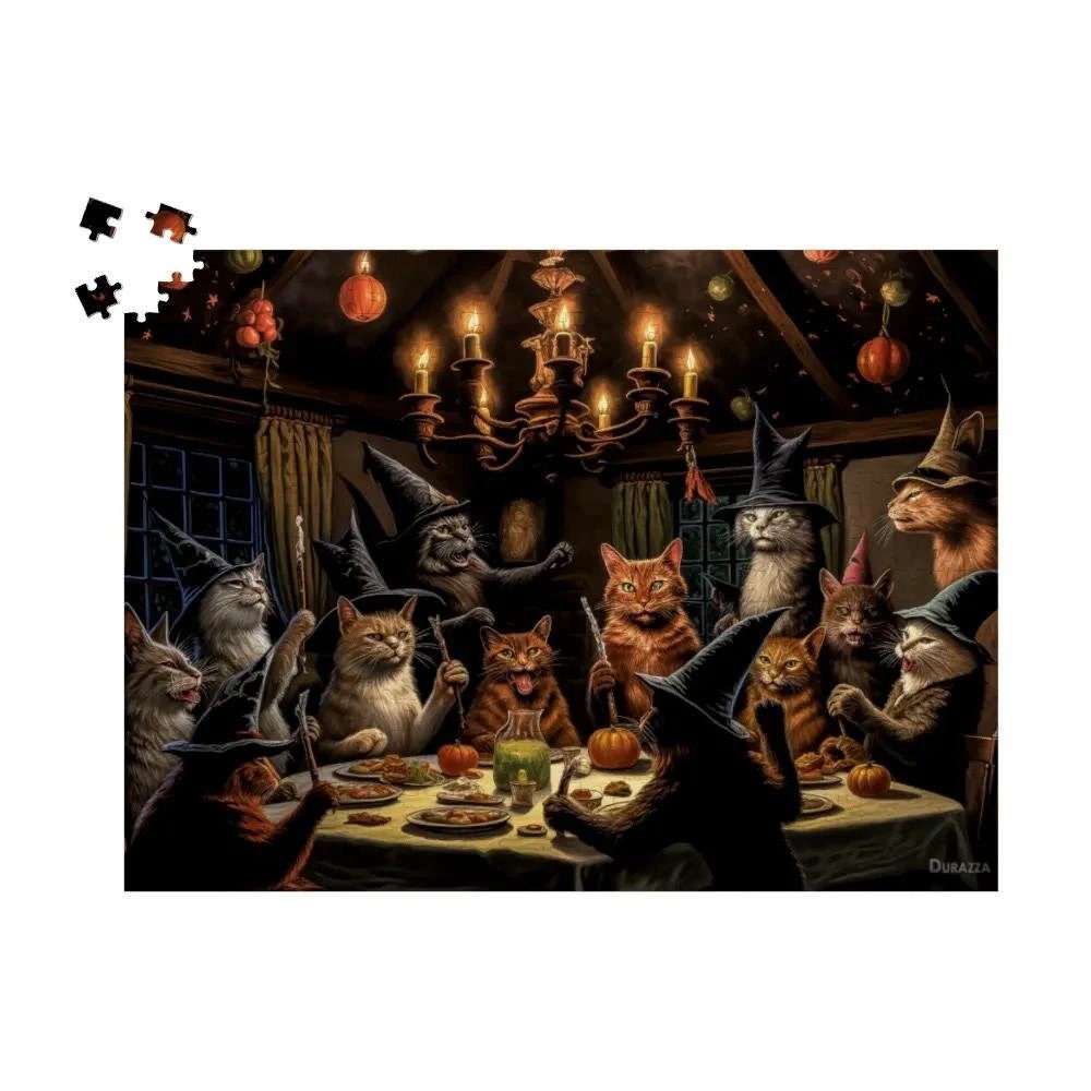 Halloween Mond Hexe Puzzle 1000 Teile – Fantasy Kunst Für Erwachsene, 50x70 Cm