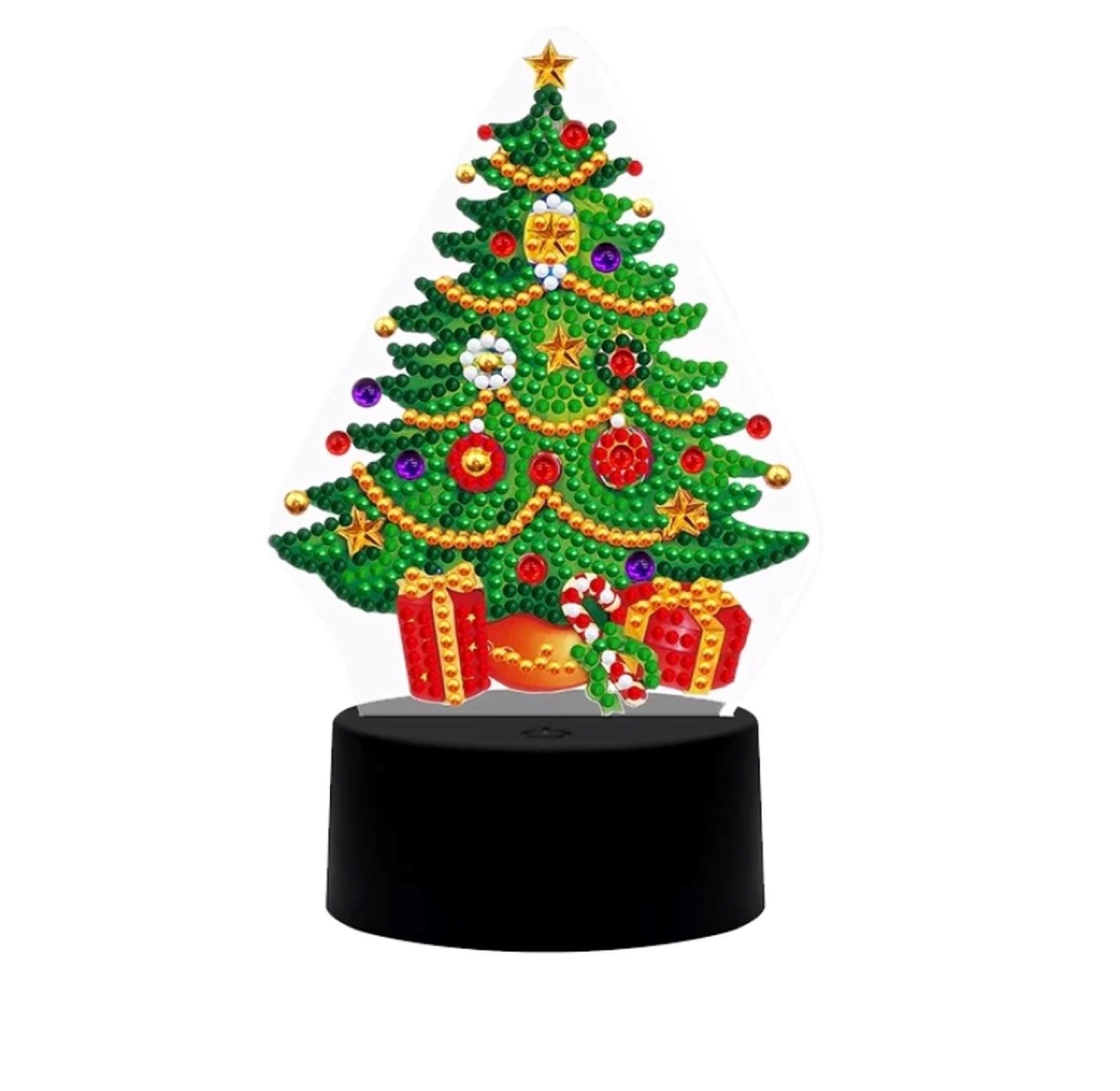 5D DIY Diamond Painting Christmas Tree Ornaments LED Hanging Star Lights
