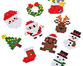 Christmas Diamond Sticker Kit 10 Pack – Holiday DIY Bead Art Set