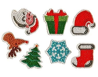 Christmas Sticker Craft Kit – Festive 7-Pack Diamond Painting Stickers, Holiday Gem Art Set