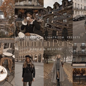 10 AUTUMN IN PARIS lightroom presets mobile & desktop | Aesthetic, influencer lightroom presets | High quality instagram presets + filters!