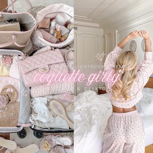 5 COQUETTE GIRLY lightroom presets mobile & desktop | Aesthetic, influencer lightroom presets | High quality instagram presets + filters!