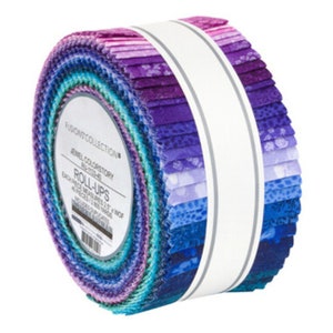 Fusions 2.5" Strip Roll (Jelly Roll / Roll Up) in Jewel Colorstory by Studio RK for Robert Kaufman (ru-1133-40)