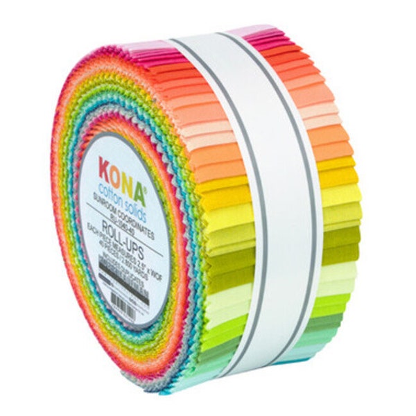 Kona Solid 2.5" Strip Roll (Jelly Roll / Roll Up) in Sunroom Coordinates by Robert Kaufman (ru-1040-40)