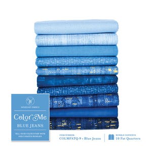 Color Me Fat Quarter Bundle in Blue Jeans by Windham (colmfatq-9)