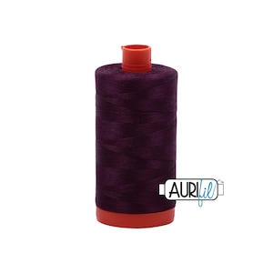 Very Dark Eggplant (1240) | 50wt Large Spool (1300M / 1422Y) | Aurifil Thread | att8q - atpb6 - atc24h