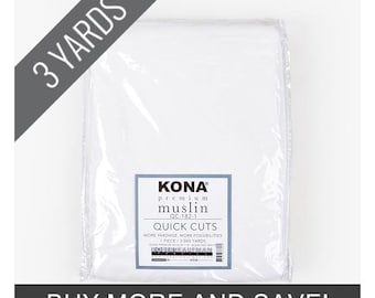 Kona Premium Muslin 118" in Bleached White - 3 Yard Quick Cut by Robert Kaufman (qc-182-1)