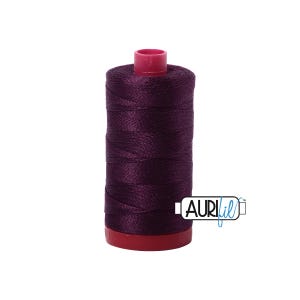 Very Dark Eggplant (1240) | 12wt Large Spool (325M / 356Y) | Aurifil Thread | att2a - atpb6 - atc24h