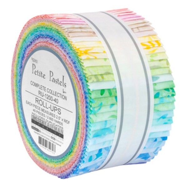 Artisan Batiks Petite Pastels 2.5" Strip Roll (Jelly Roll / Roll Up) by Lunn Studios for Robert Kaufman (ru-1200-40)