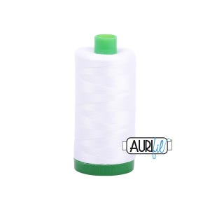 White (2024) | 40wt Large Spool (1000M / 1094Y) | Aurifil Thread | attfl - atpb6 - atc6cp