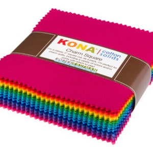 Kona Solid 5" Square Pack (Charm Pack / Charm Square) in Bright 101 by Robert Kaufman (chs-564-101)