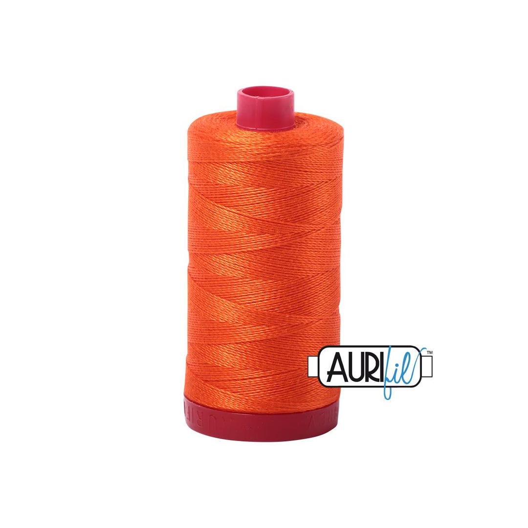 Neon Orange Jet Line String Neon Orange (1104) | 12wt Large Spool (325M / 356Y) | Aurifil Thread ...
