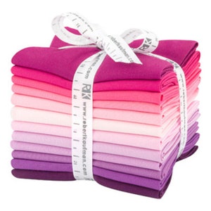 Kona Solid Fat Quarter Bundle in Wildberry by Robert Kaufman (fq-1377-12)