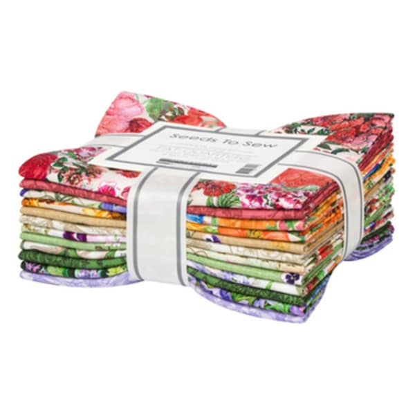 Seeds to Sew Fat Quarter Bundle by Image by Design for Robert Kaufman (fq-2079-12)