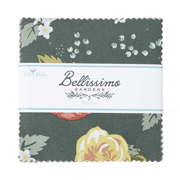 Bellissimo Gardens 5" Square Pack (Charm Pack / 5" Stacker) by My Mind's Eye for Riley Blake (5-13830-42)