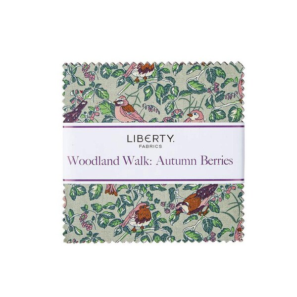 Woodland Walk in Autumn Berries 5" Square Pack (Charm Pack / 5" Stacker) by Liberty Fabrics for Riley Blake (5-lwoodwalkc-42)