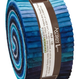 Artisan Batiks Prisma Dyes 2.5" Strip Roll (Jelly Roll / Roll Up) in Open Waters by Lunn Studios for Robert Kaufman (ru-370-40)