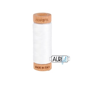 White (2024) | 80wt Small Spool (274M / 300Y) | Aurifil Thread | attjp - atp7r - atc6cp
