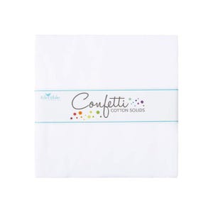 Confetti Cotton 10" Square Pack (Layer Cake / 10" Stacker) in White by Riley Blake Designs for Riley Blake (10-120-rwhite-42)