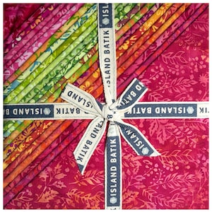 Posy Twist Batiks 10" Square Pack (Layer Cake) by Jerry Khiev for Island Batik (posy twist-st)
