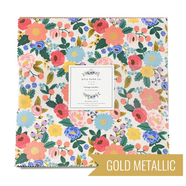 Vintage Garden 10" Square Pack (Layer Cake / 10x10 Pack) by Rifle Paper Co for Cotton+Steel (rp1000p-10x10)