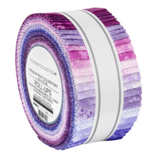 Fusions 2.5" Strip Roll (Jelly Roll / Roll Up) in Passionfruit Colorstory by Studio RK for Robert Kaufman (ru-1137-40)