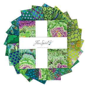 Kaffe Classics Plus 10" Square Pack (Layer Cake / 10" Charm) in Meadow by Kaffe Fassett for Free Spirit (fb610gp.meadow)