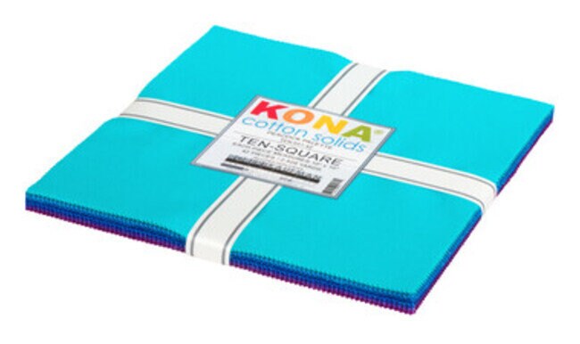 Kona Cotton - White Ten Squares - by Robert Kaufman Fabrics