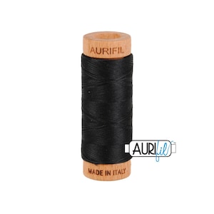 Black (2692) | 80wt Small Spool (274M / 300Y) | Aurifil Thread | attjp - atp7r - atcnnh